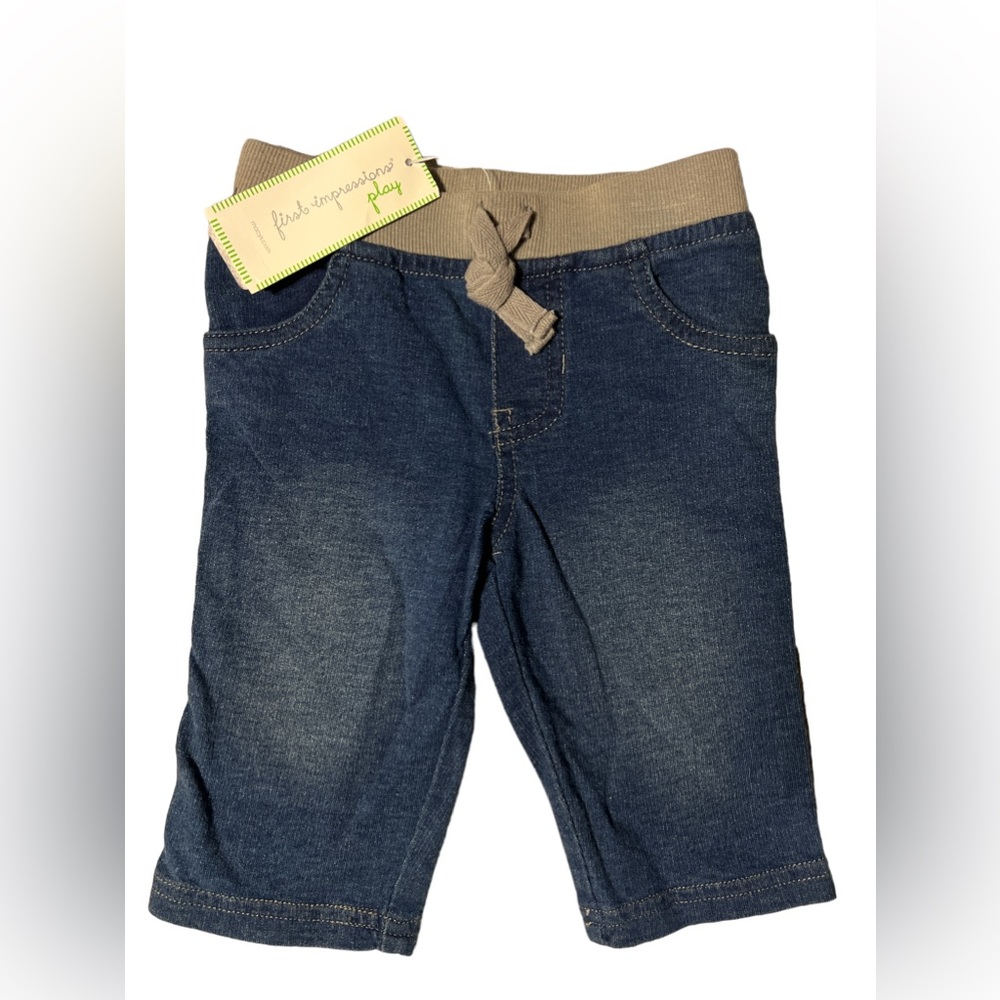 first impressions play Baby Boys Denim Jean 100% Cotton Size 3-6M (12-17lbs)